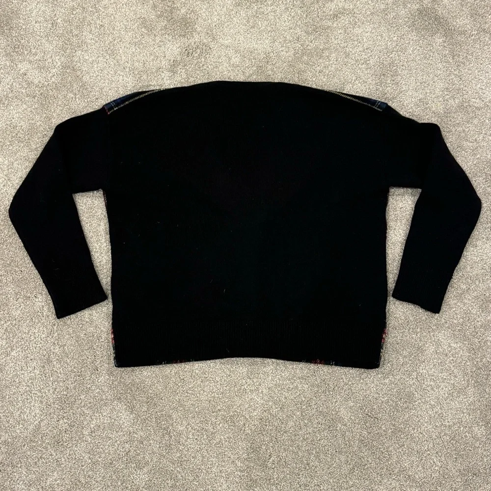 THE GREAT. Plaid Cardigan in Black and Red - Picture 6 of 11